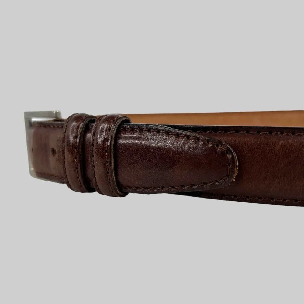 DIEGO TOSCANI Leather Belt in Dark Brown Men's Size 38 Waist